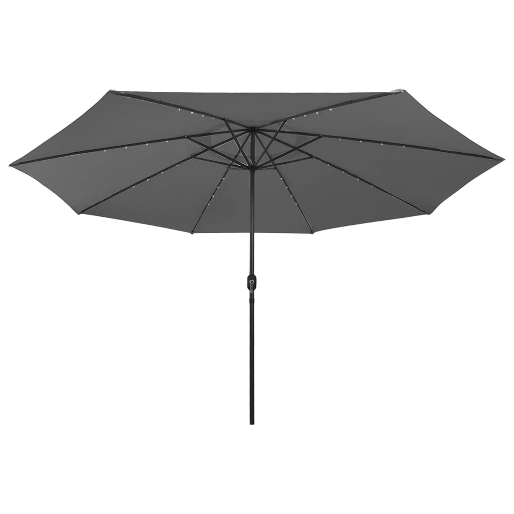 vidaXL Garden Parasol with LED Lights 400 cm Anthracite