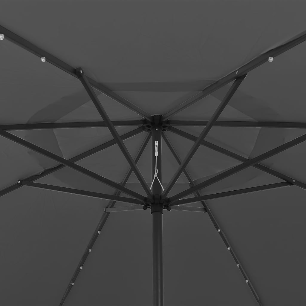 vidaXL Garden Parasol with LED Lights 400 cm Anthracite