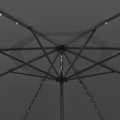 vidaXL Garden Parasol with LED Lights 400 cm Anthracite