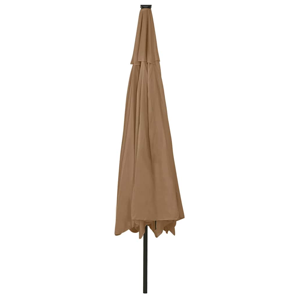 vidaXL Garden Parasol with LED Lights 400 cm Taupe