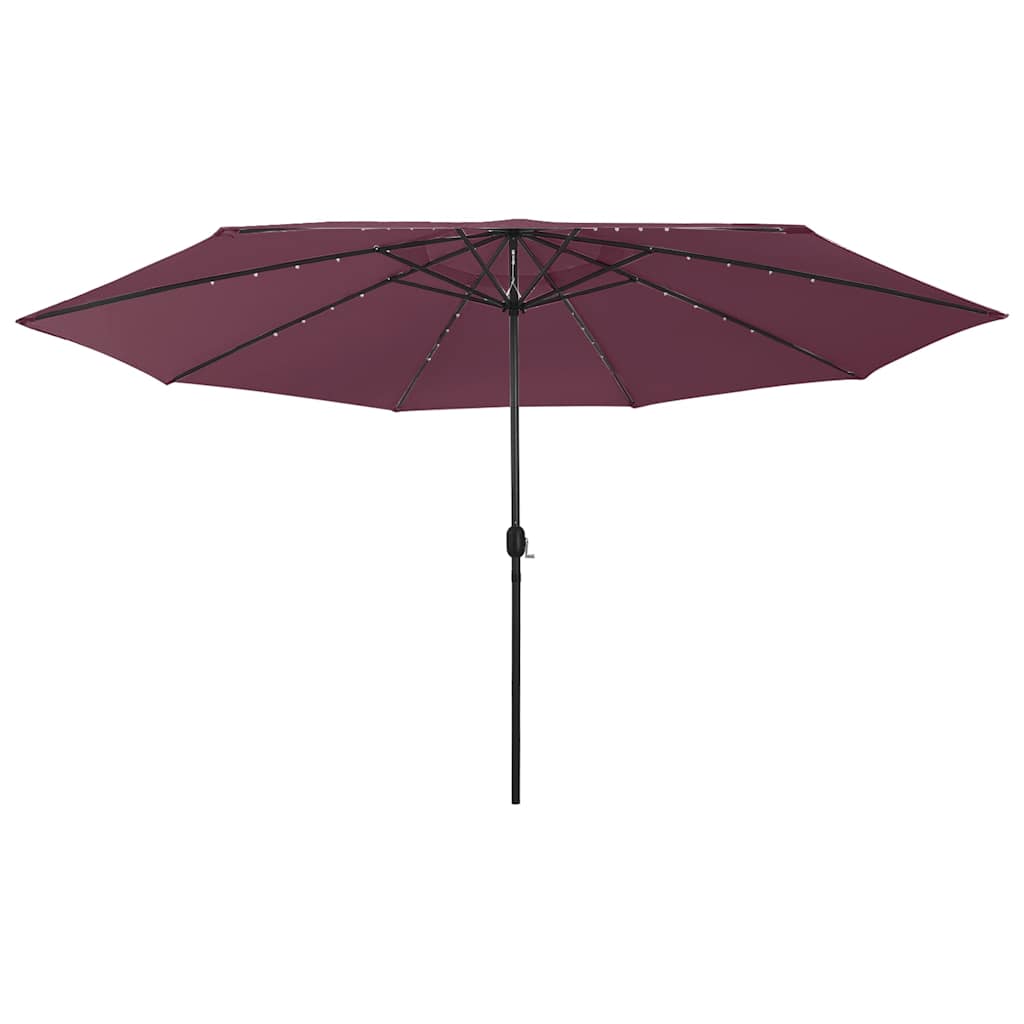 312534 vidaXL Garden Parasol with LED Lights 400 cm Bordeaux Red