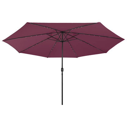 312534 vidaXL Garden Parasol with LED Lights 400 cm Bordeaux Red