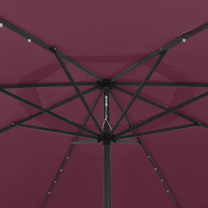 312534 vidaXL Garden Parasol with LED Lights 400 cm Bordeaux Red