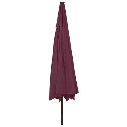 312534 vidaXL Garden Parasol with LED Lights 400 cm Bordeaux Red
