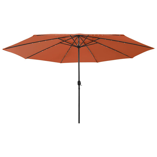 312535 vidaXL Garden Parasol with LED Lights 400 cm Terracotta