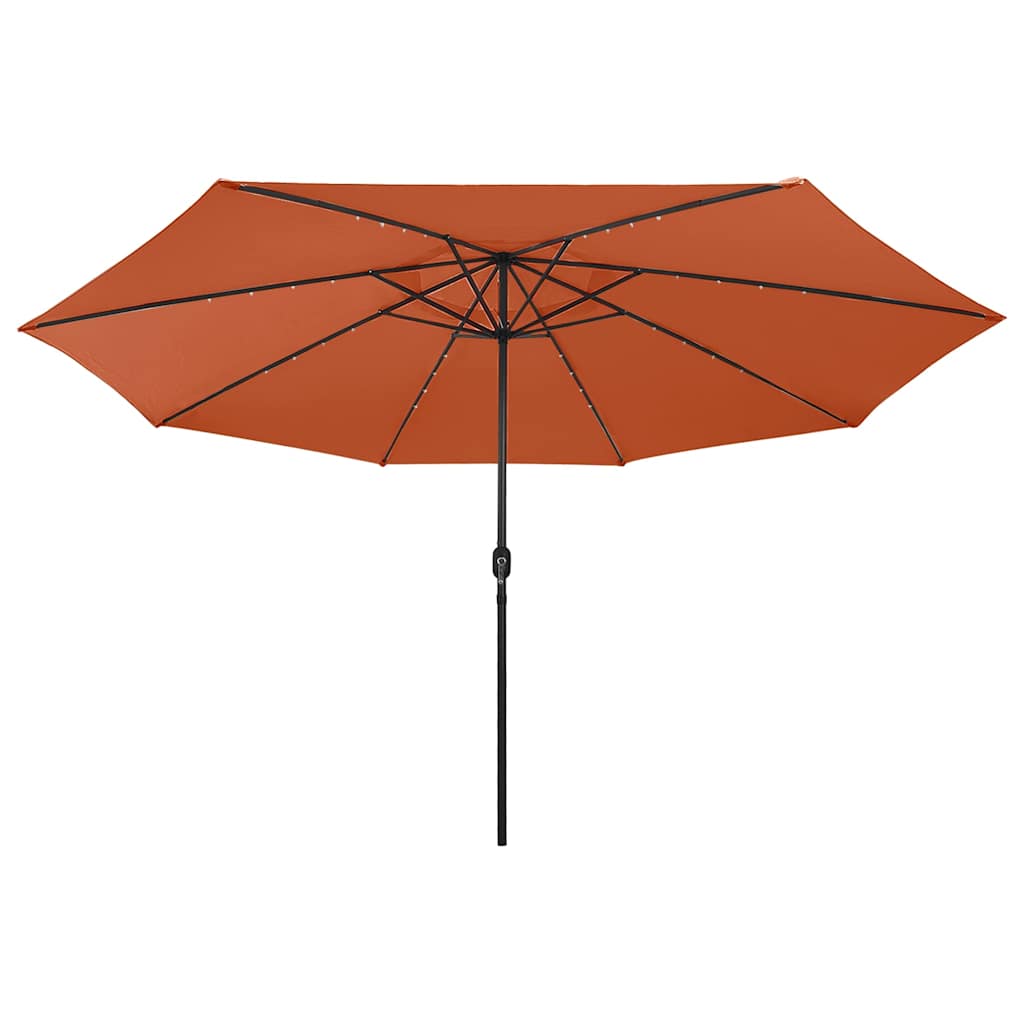 312535 vidaXL Garden Parasol with LED Lights 400 cm Terracotta