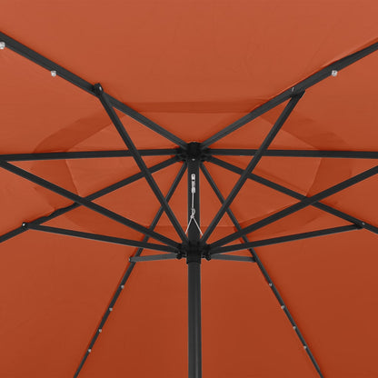vidaXL Garden Parasol with LED Lights 400 cm Terracotta