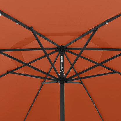 312535 vidaXL Garden Parasol with LED Lights 400 cm Terracotta