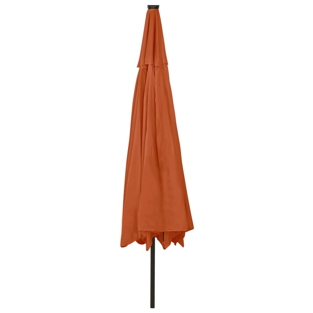vidaXL Garden Parasol with LED Lights 400 cm Terracotta
