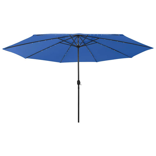 312537 vidaXL Garden Parasol with LED Lights 400 cm Azure Blue