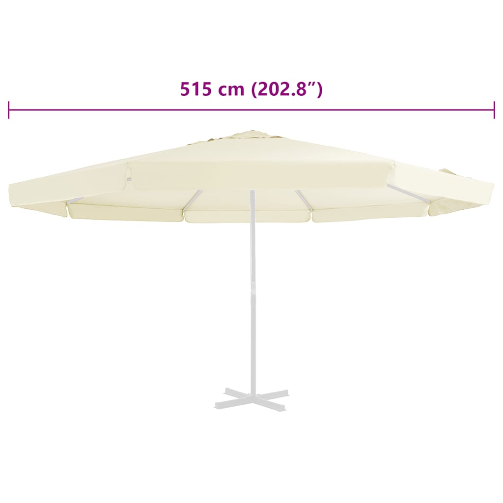 vidaXL Replacement Fabric for Outdoor Parasol Sand 515 cm