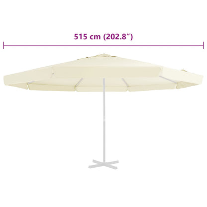 vidaXL Replacement Fabric for Outdoor Parasol Sand 515 cm