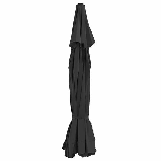 312544 vidaXL Replacement Fabric for Outdoor Parasol Black 515 cm
