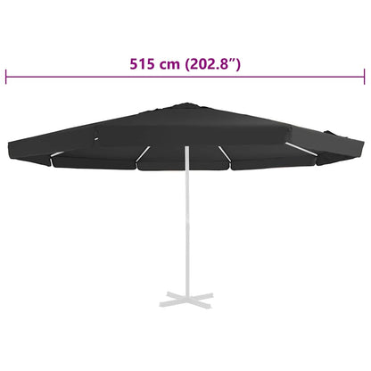 vidaXL Replacement Fabric for Outdoor Parasol Black 515 cm