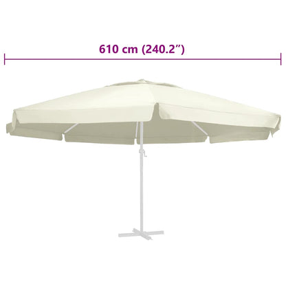 vidaXL Replacement Fabric for Outdoor Parasol Sand 610 cm