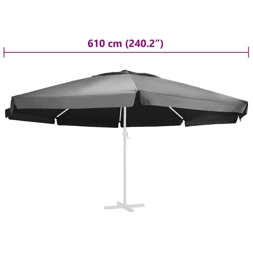 vidaXL Replacement Fabric for Outdoor Parasol Anthracite 610 cm