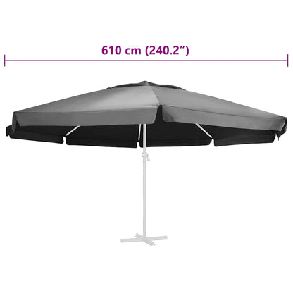 vidaXL Replacement Fabric for Outdoor Parasol Anthracite 610 cm