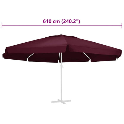 vidaXL Replacement Fabric for Outdoor Parasol Bordeaux Red 610 cm