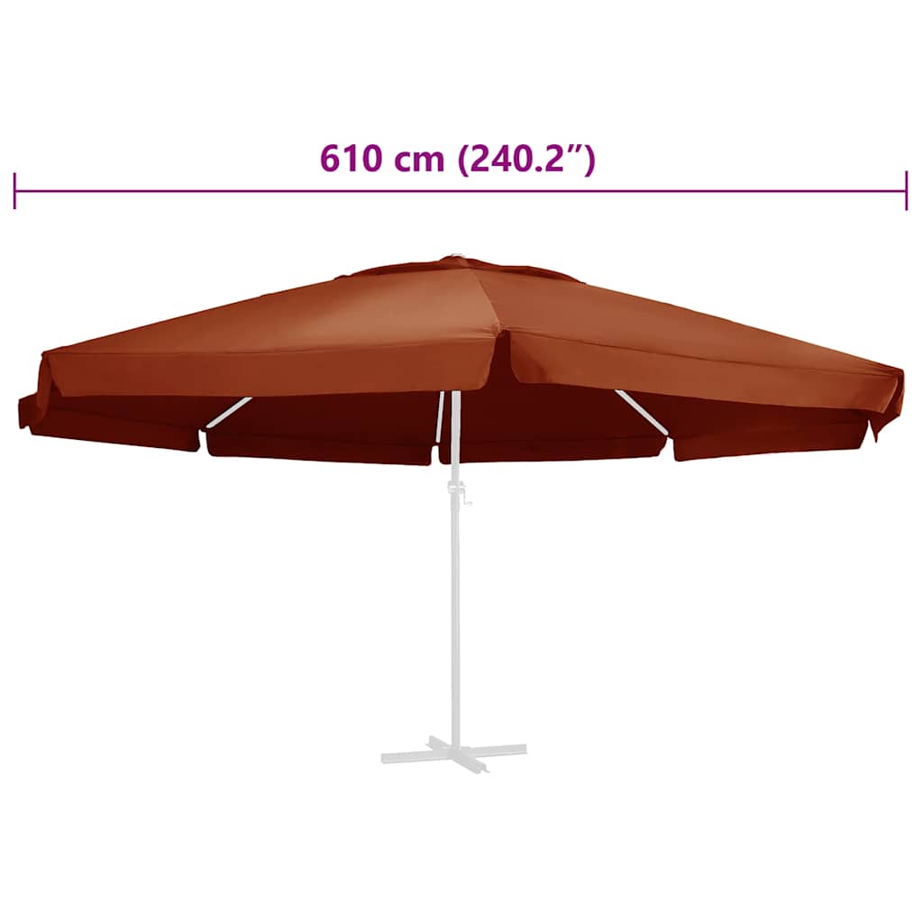 vidaXL Replacement Fabric for Outdoor Parasol Terracotta 610 cm