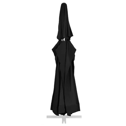 vidaXL Replacement Fabric for Outdoor Parasol Black 610 cm