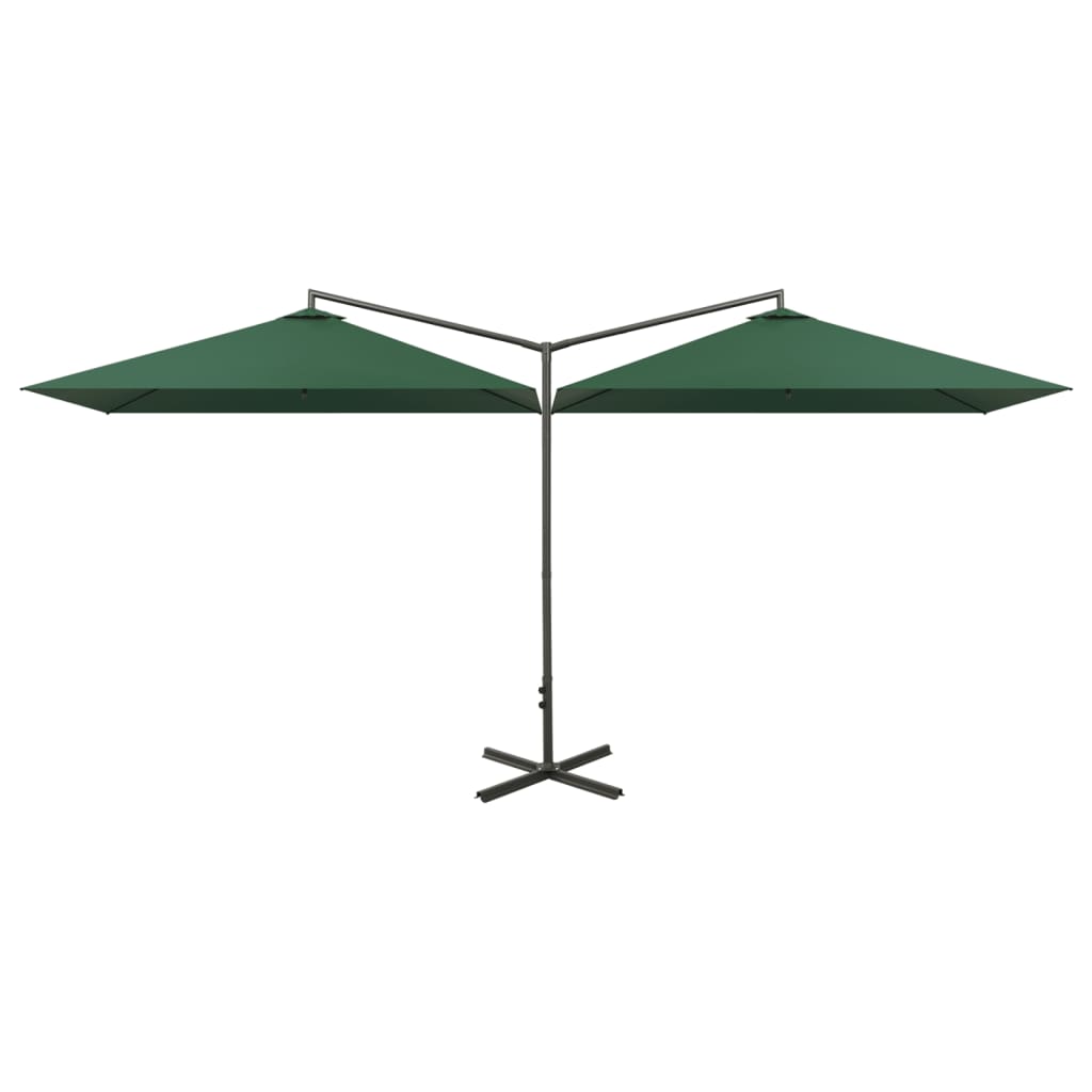 vidaXL Garden Parasol | Green | Polyester, Powder-Coated Steel | Extra Large