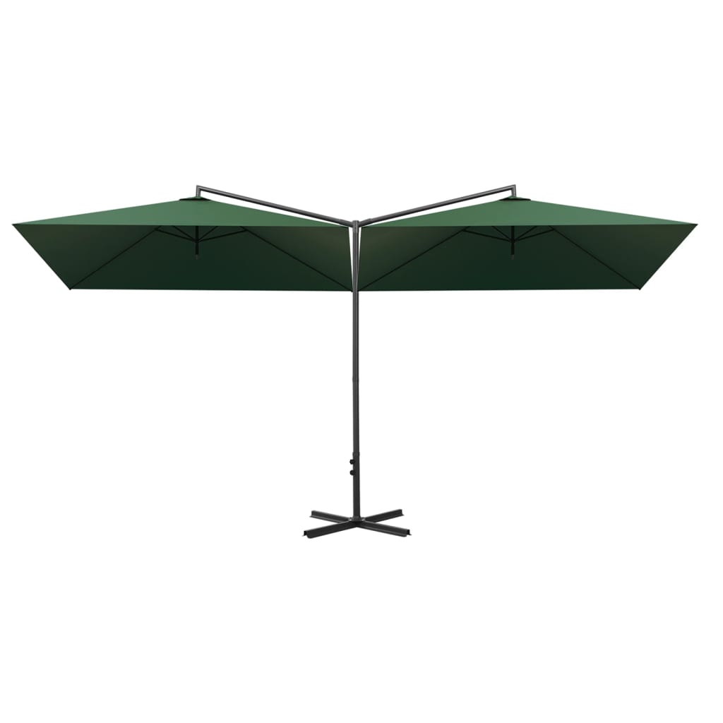 vidaXL Garden Parasol | Green | Polyester, Powder-Coated Steel | Extra Large