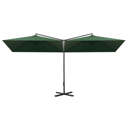 vidaXL Garden Parasol | Green | Polyester, Powder-Coated Steel | Extra Large