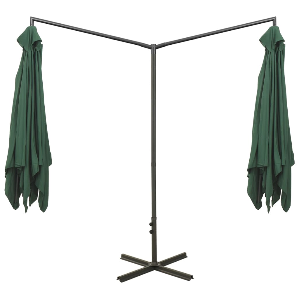 vidaXL Garden Parasol | Green | Polyester, Powder-Coated Steel | Extra Large