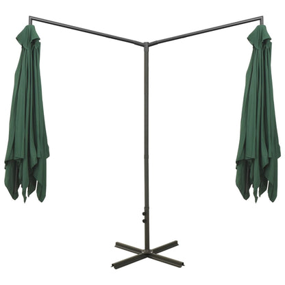 vidaXL Garden Parasol | Green | Polyester, Powder-Coated Steel | Extra Large
