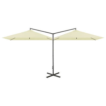 vidaXL Garden Parasol | Sand | Polyester, Powder-Coated Steel | Double