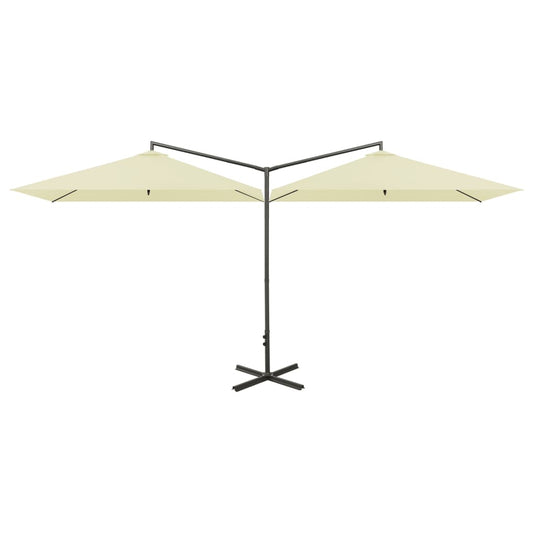 vidaXL Garden Parasol | Sand | Polyester, Powder-Coated Steel | Double