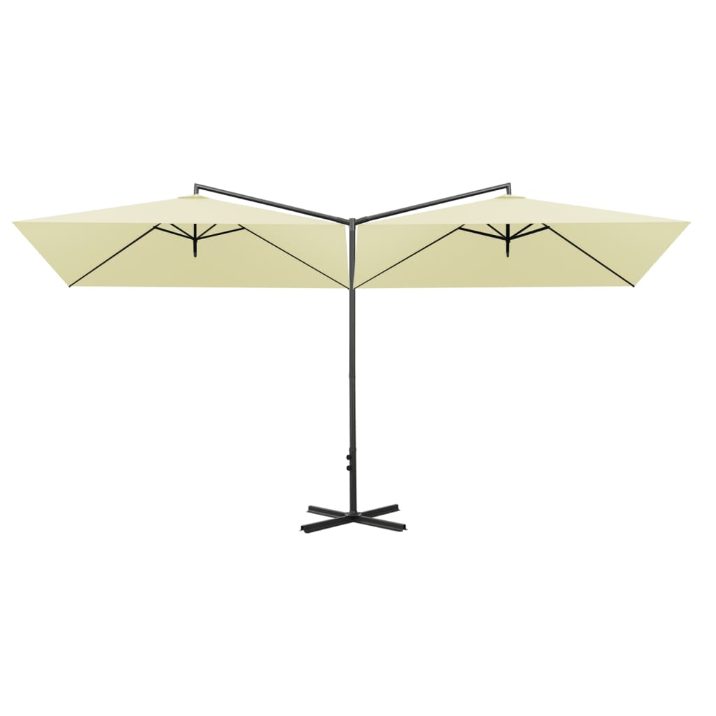 vidaXL Garden Parasol | Sand | Polyester, Powder-Coated Steel | Double
