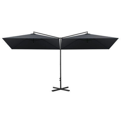 vidaXL Garden Parasol | Anthracite | Polyester, Steel | Double