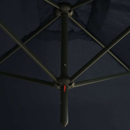 vidaXL Double Garden Parasol with Steel Pole Anthracite 600x300 cm