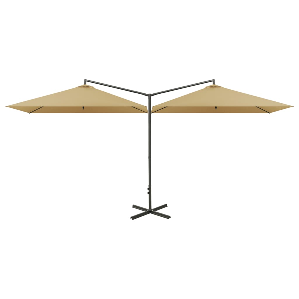 vidaXL Garden Parasol | Taupe | Fabric (100% polyester), powder-coated steel
