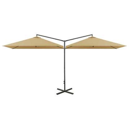 vidaXL Garden Parasol | Taupe | Fabric (100% polyester), powder-coated steel
