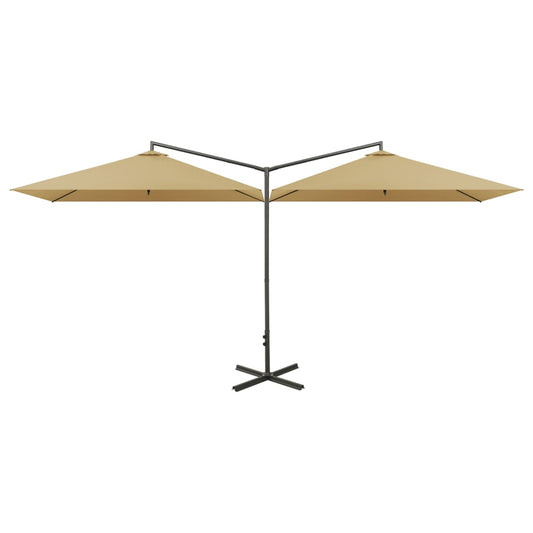 vidaXL Garden Parasol | Taupe | Fabric (100% polyester), powder-coated steel