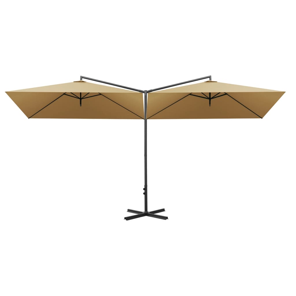 vidaXL Garden Parasol | Taupe | Fabric (100% polyester), powder-coated steel