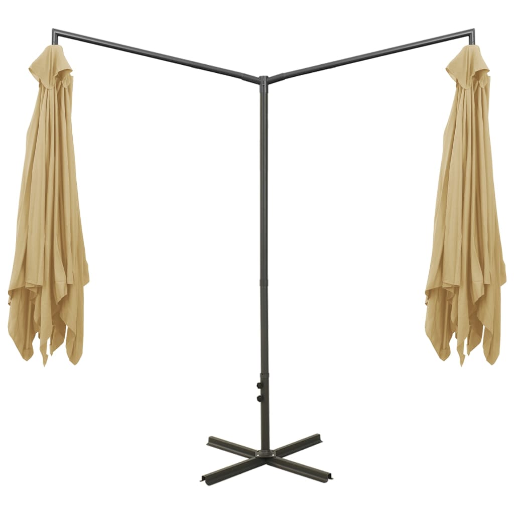 vidaXL Garden Parasol | Taupe | Fabric (100% polyester), powder-coated steel