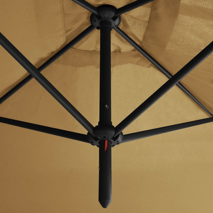 vidaXL Garden Parasol | Taupe | Fabric (100% polyester), powder-coated steel