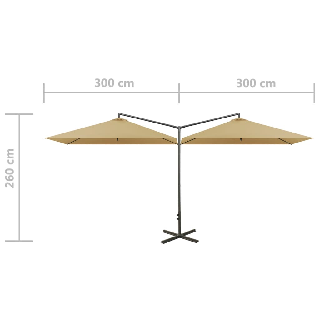 vidaXL Garden Parasol | Taupe | Fabric (100% polyester), powder-coated steel