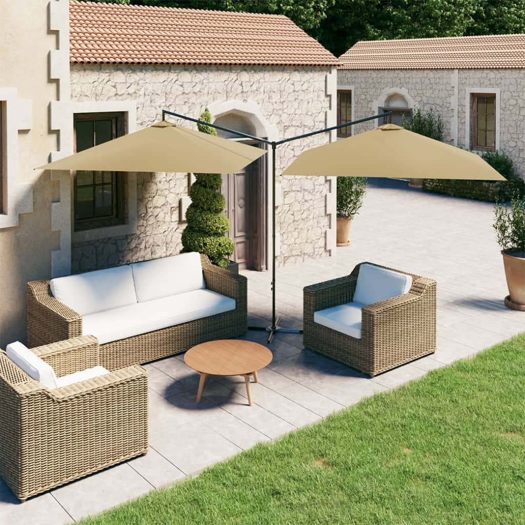 vidaXL Garden Parasol | Taupe | Fabric (100% polyester), powder-coated steel