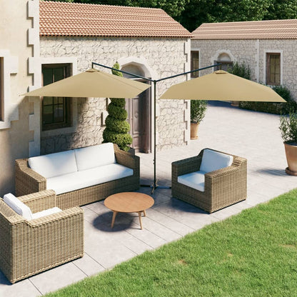 vidaXL Garden Parasol | Taupe | Fabric (100% polyester), powder-coated steel