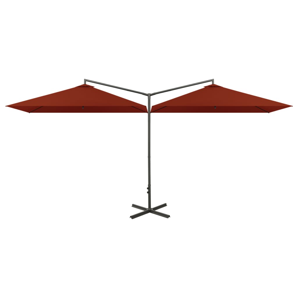 vidaXL Garden Parasol | Terracotta | Polyester fabric, steel | Extra Large