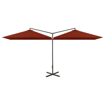 vidaXL Garden Parasol | Terracotta | Polyester fabric, steel | Extra Large