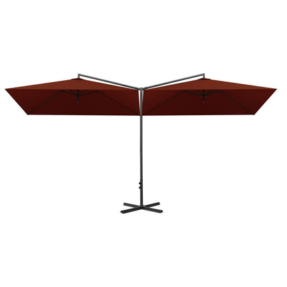 vidaXL Garden Parasol | Terracotta | Polyester fabric, steel | Extra Large