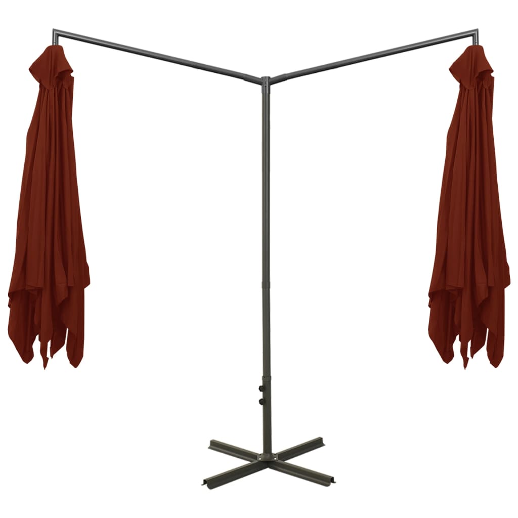 vidaXL Garden Parasol | Terracotta | Polyester fabric, steel | Extra Large