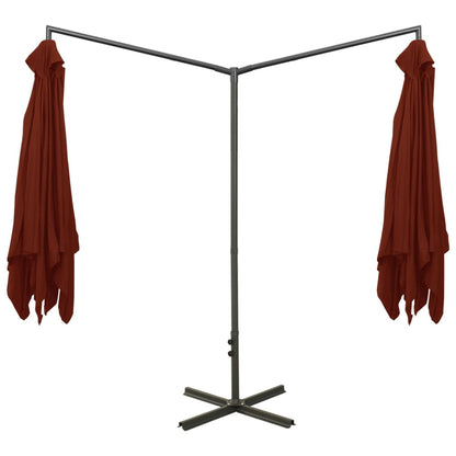 vidaXL Garden Parasol | Terracotta | Polyester fabric, steel | Extra Large