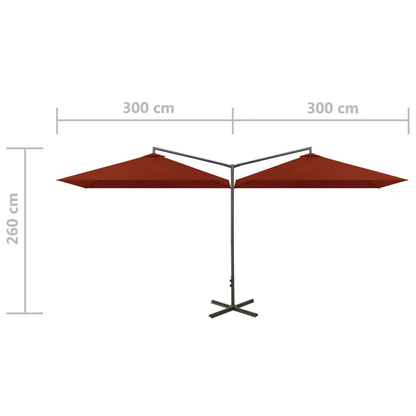 vidaXL Garden Parasol | Terracotta | Polyester fabric, steel | Extra Large