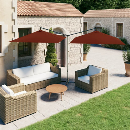 vidaXL Garden Parasol | Terracotta | Polyester fabric, steel | Extra Large